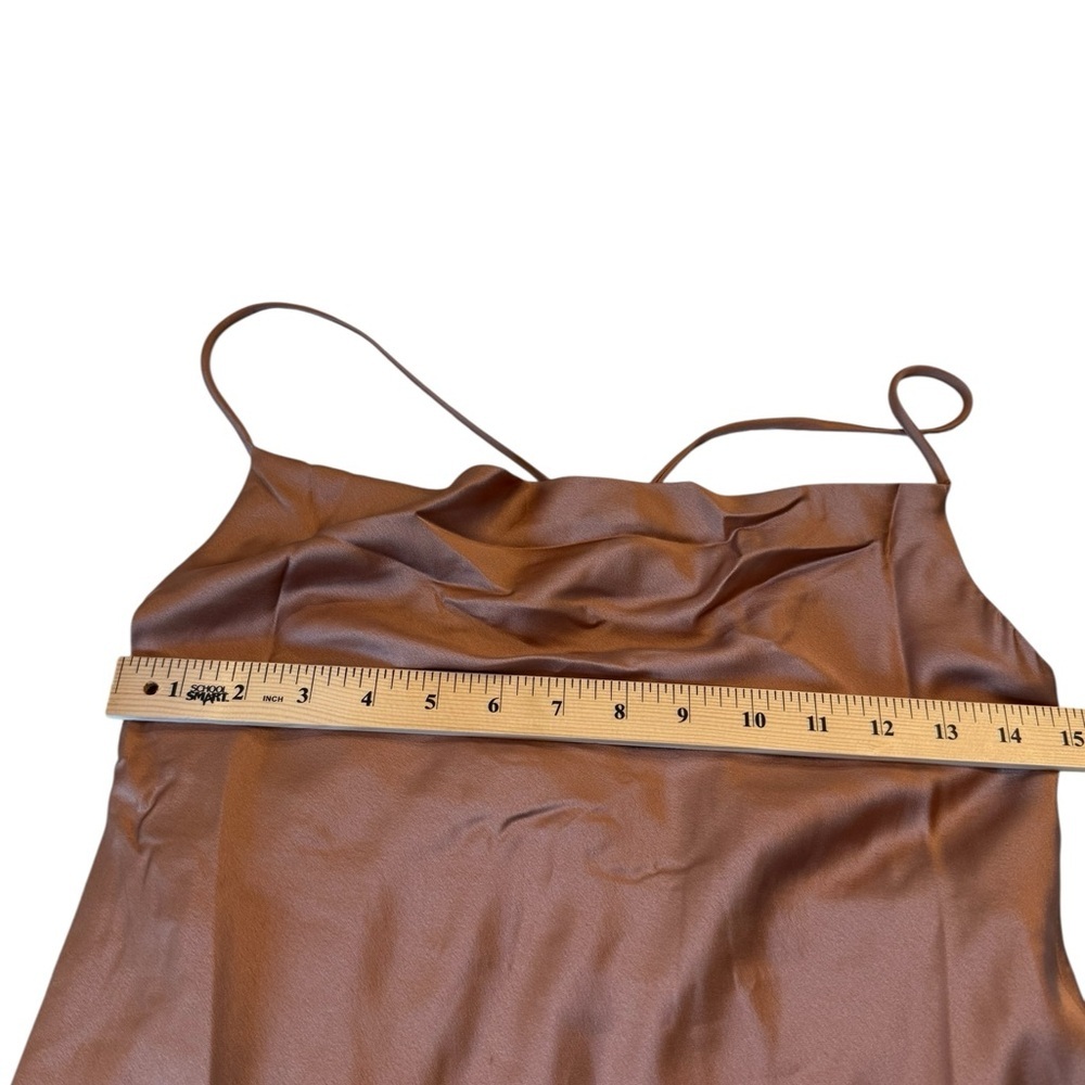 SHOW ME YOUR MUMU Verona Cowl Dress In Copper Luxe Satin NEW Size XS - Picture 7 of 15